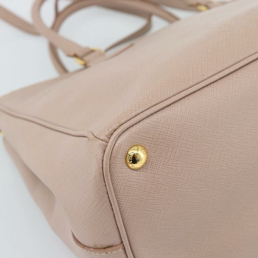 【日本直送】PRADA Galleria 手提包 Safiano 皮革 2way 粉金色配色 Auth 188752V-18