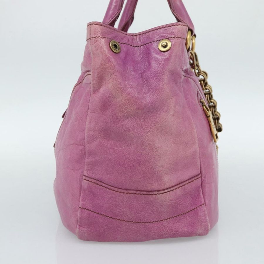 【日本直送】PRADA 手提包 皮革 紫色 金色 正品 188753M-2