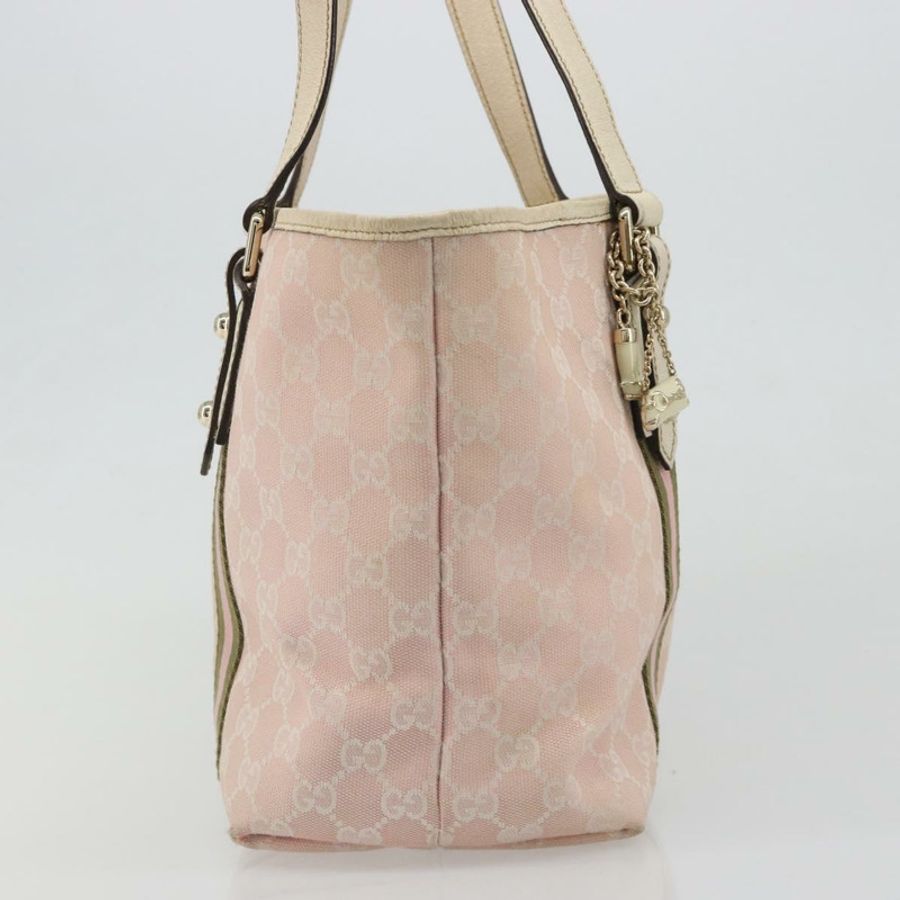 【日本直送】GUCCI GG帆布雪莉系列手提包 粉金配色 137396 Auth mr2550A-3