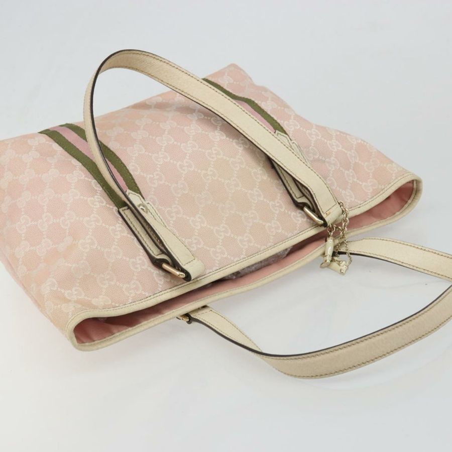 【日本直送】GUCCI GG帆布雪莉系列手提包 粉金配色 137396 Auth mr2550A-5
