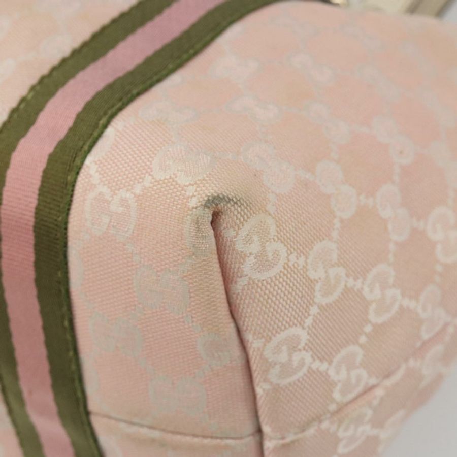 【日本直送】GUCCI GG帆布雪莉系列手提包 粉金配色 137396 Auth mr2550A-8