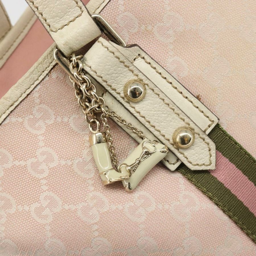 【日本直送】GUCCI GG帆布雪莉系列手提包 粉金配色 137396 Auth mr2550A-16