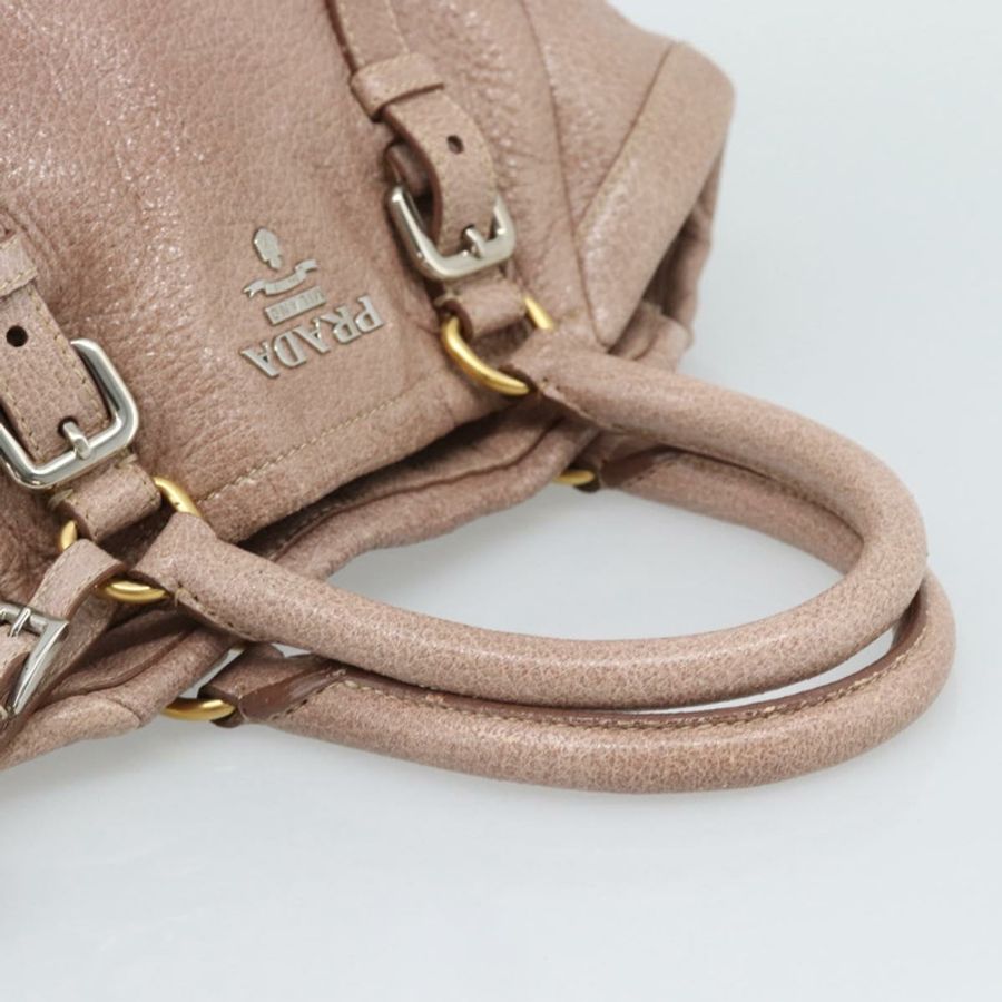 【日本直送】PRADA 手提包 Vittero Dino 皮革 粉紅色 金色 銀色 正品 186426V-6