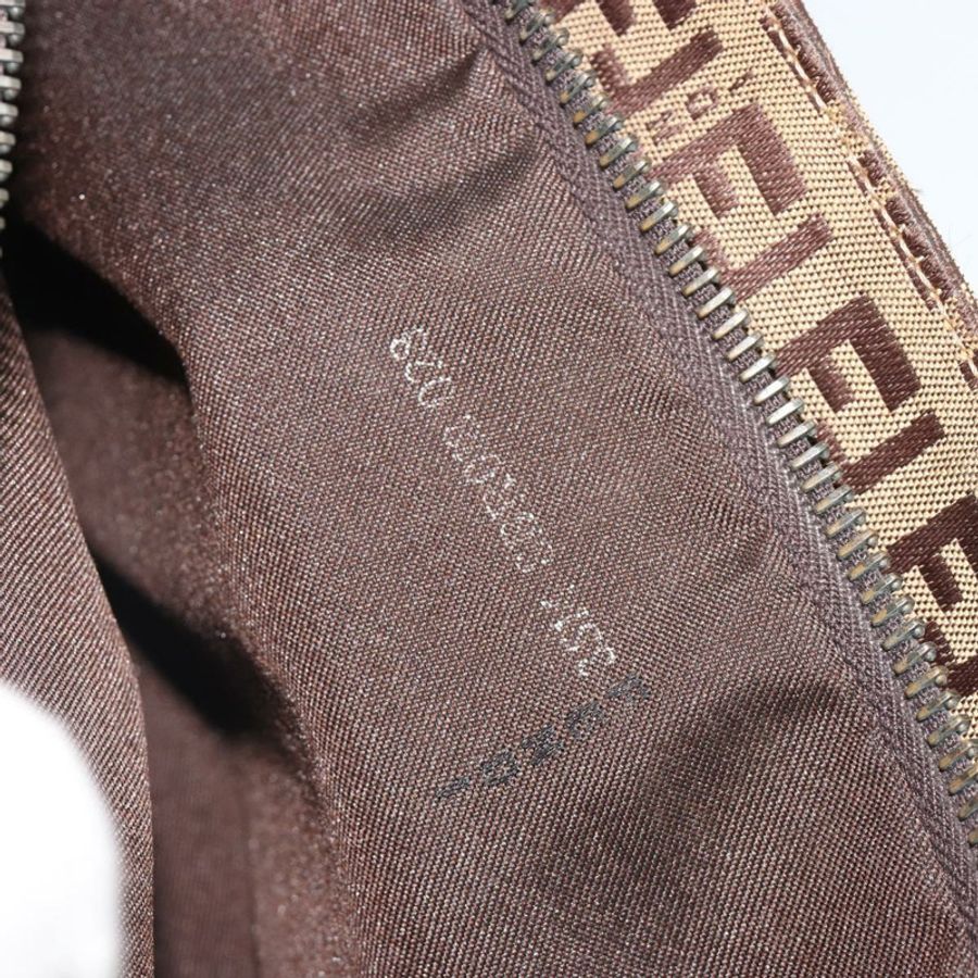 【日本直送】FENDI Zucchino帆布Mamma Baguette單肩包 米色 銀色 正品 mr2597A-11