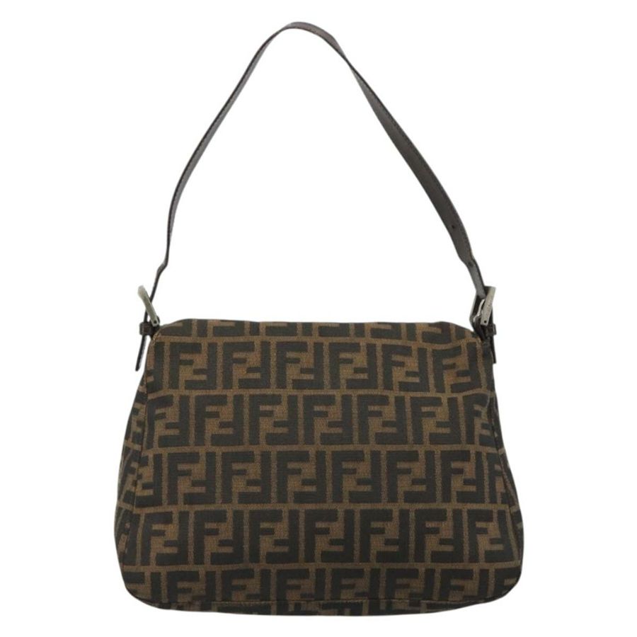 【日本直送】FENDI Zucca帆布Mamma Baguette單肩包 黑色 銀色 棕色 正品 187420V-1