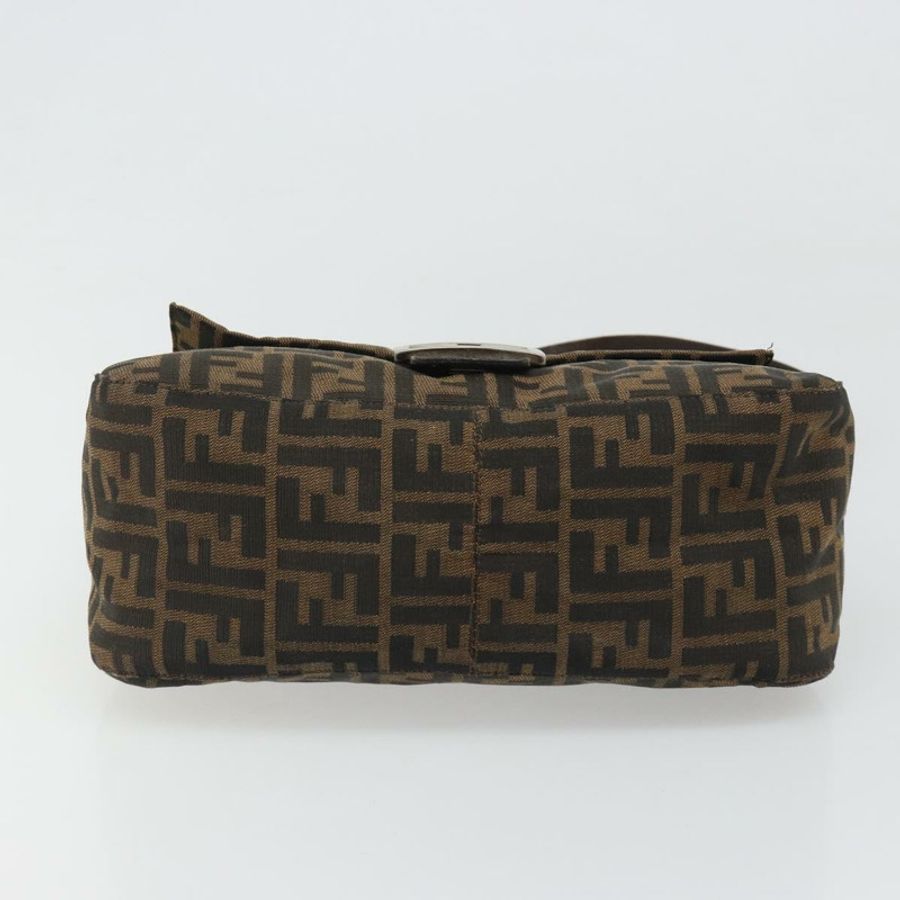 【日本直送】FENDI Zucca帆布Mamma Baguette單肩包 黑色 銀色 棕色 正品 187420V-4