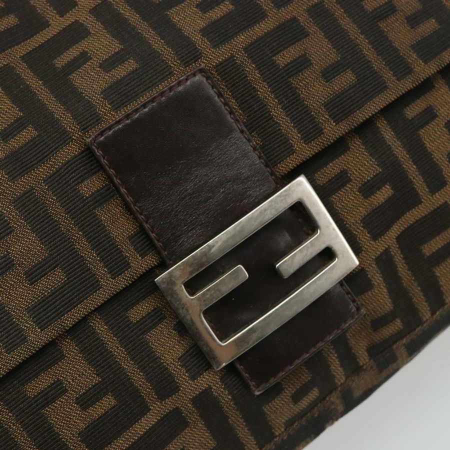 【日本直送】FENDI Zucca帆布Mamma Baguette單肩包 黑色 銀色 棕色 正品 187420V-17