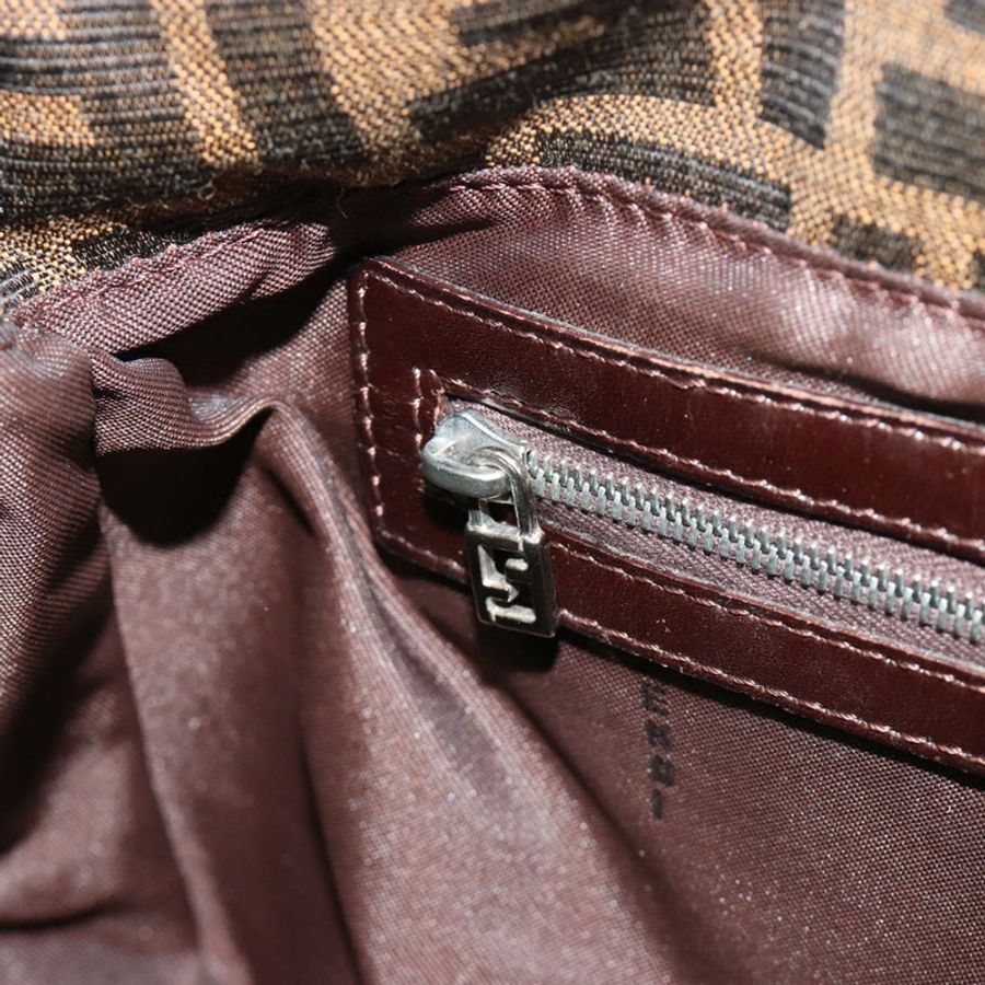 【日本直送】FENDI Zucca帆布Mamma Baguette單肩包 黑色 銀色 棕色 正品 187420V-22