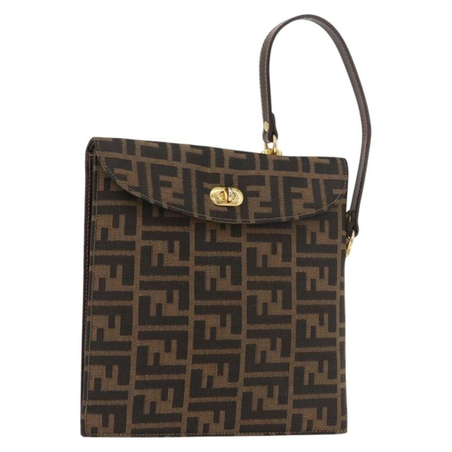 【日本直送】FENDI Zucca帆布手提包 黑色棕色 正品 186381V-0