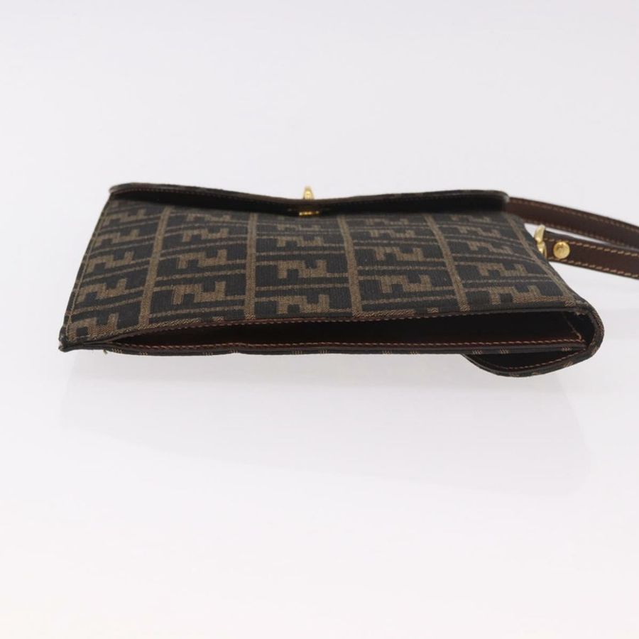 【日本直送】FENDI Zucca帆布手提包 黑色棕色 正品 186381V-4