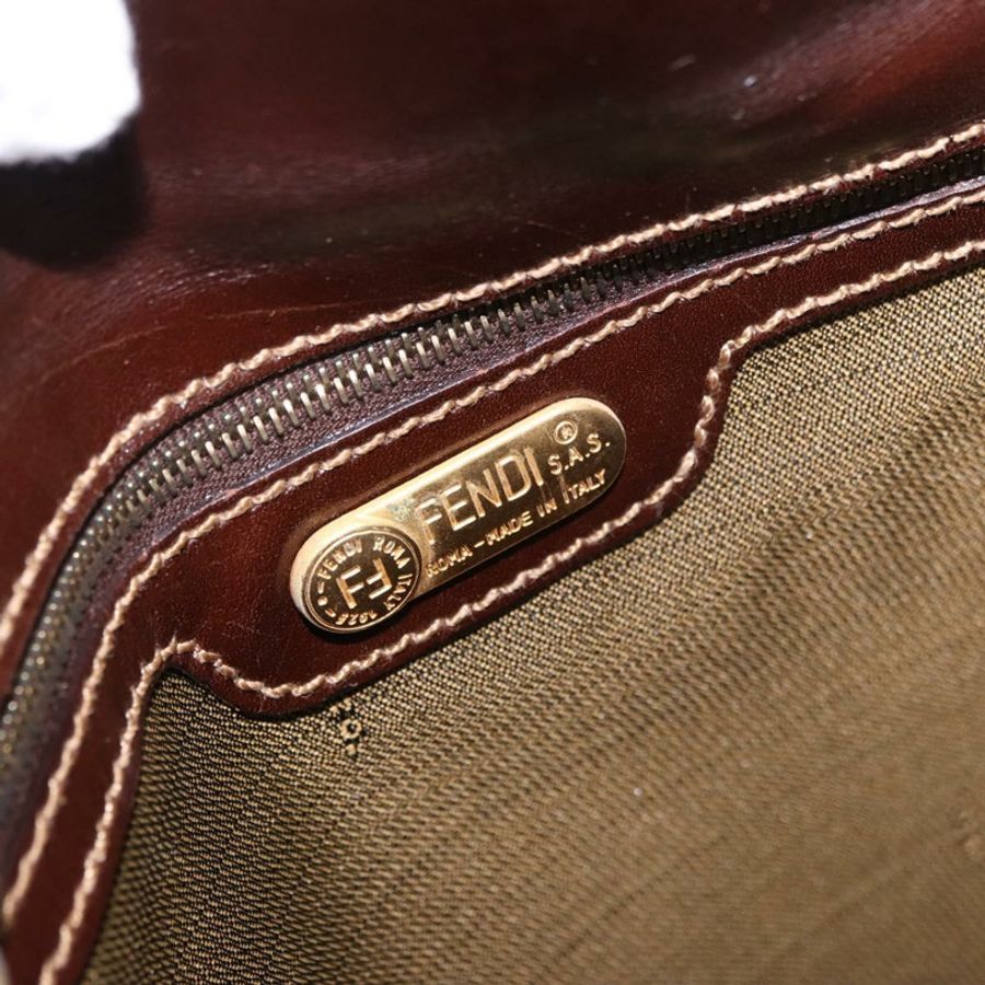 【日本直送】FENDI Zucca帆布手提包 黑色棕色 正品 186381V-18