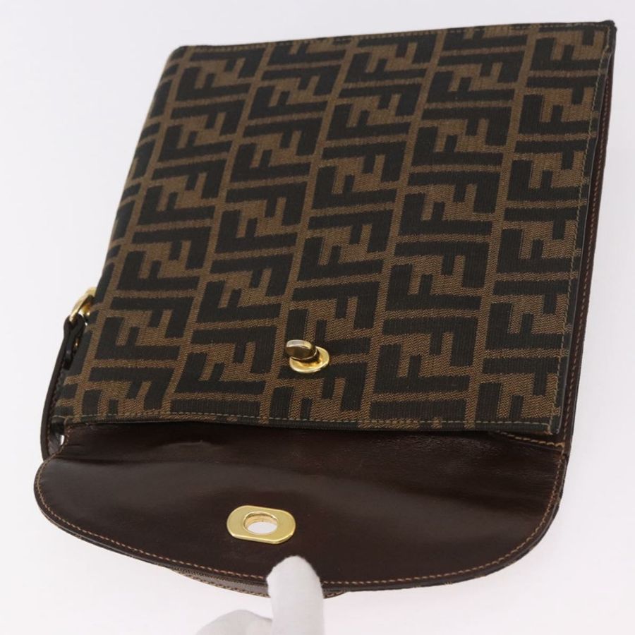 【日本直送】FENDI Zucca帆布手提包 黑色棕色 正品 186381V-21