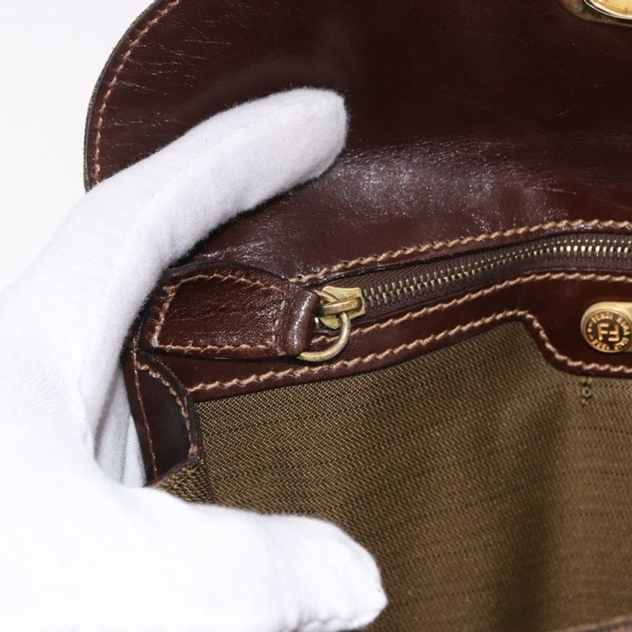 【日本直送】FENDI Zucca帆布手提包 黑色棕色 正品 186381V-25