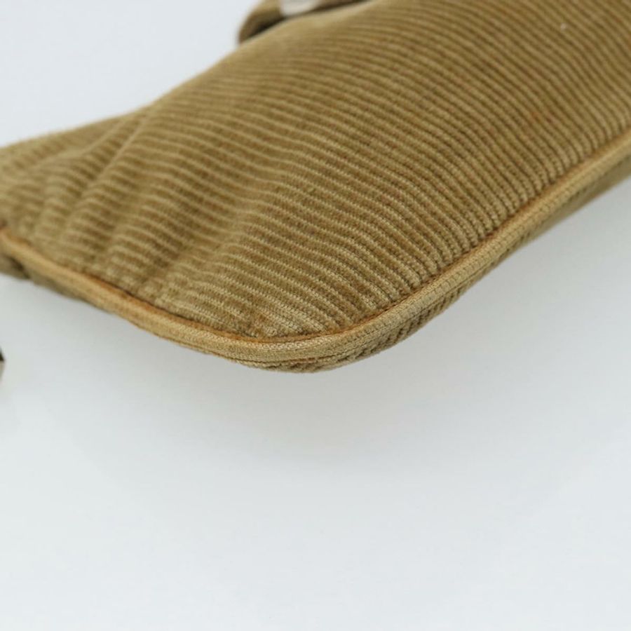 【日本直送】FENDI Mamma Baguette 單肩包 燈芯絨 棕色 銀色 正品 186467V-15