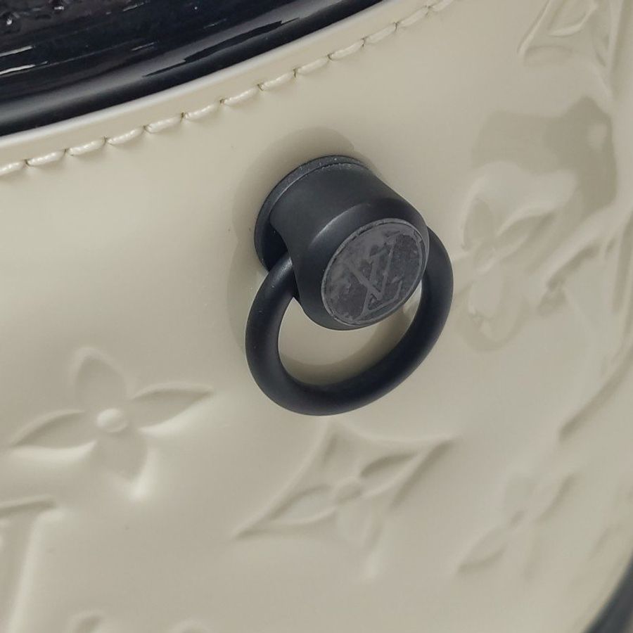 Louis Vuitton (LV) Cannes發財桶小號漆皮拼色壓花老花斜挎包單肩包芯片款-10