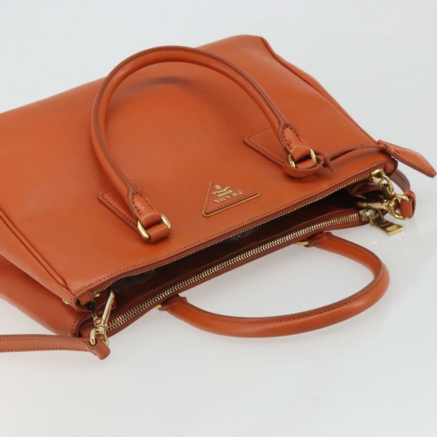 【日本直送】PRADA Galleria 手提包，Safiano 皮革，橙色，兩用，正品，貨號 186384V-5