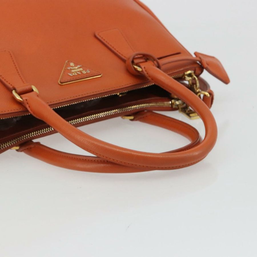 【日本直送】PRADA Galleria 手提包，Safiano 皮革，橙色，兩用，正品，貨號 186384V-6