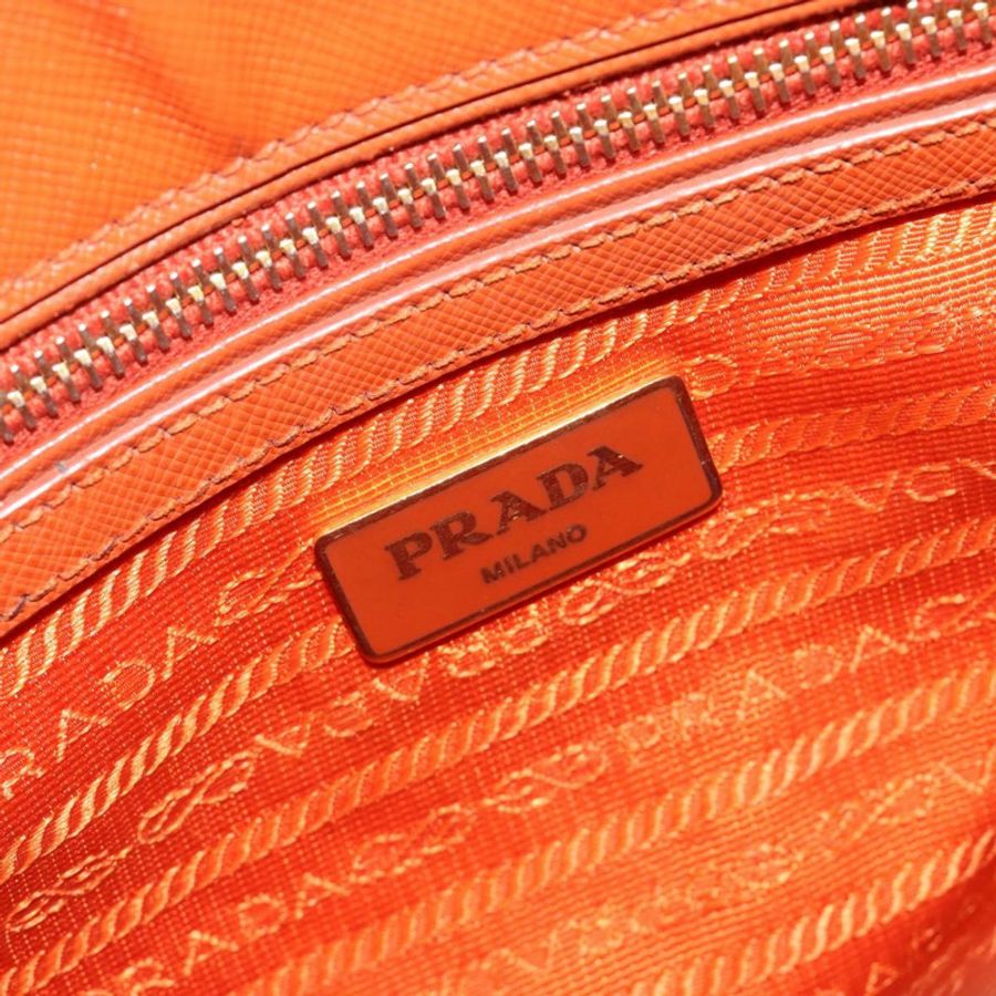 【日本直送】PRADA Galleria 手提包，Safiano 皮革，橙色，兩用，正品，貨號 186384V-19