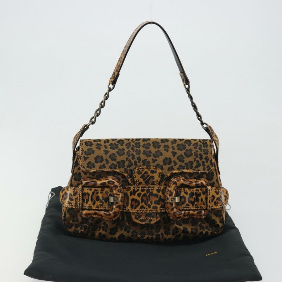 【日本直送】FENDI 帆布棕色金色肩背包 正品 188835SAM-11