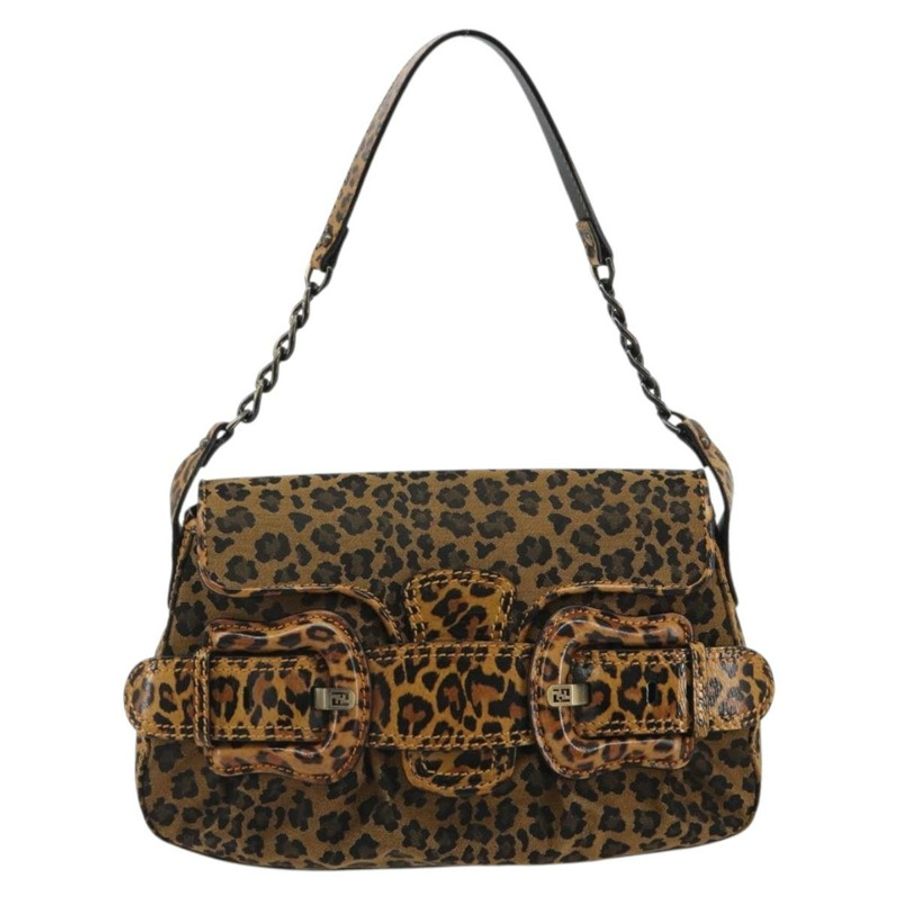 【日本直送】FENDI 帆布棕色金色肩背包 正品 188835SAM-12