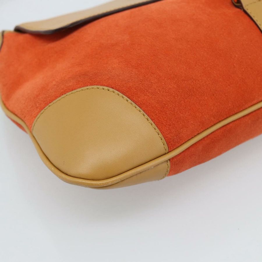 【日本直送】GUCCI 竹節單肩包 棕色金色麂皮 正品 188854V-13