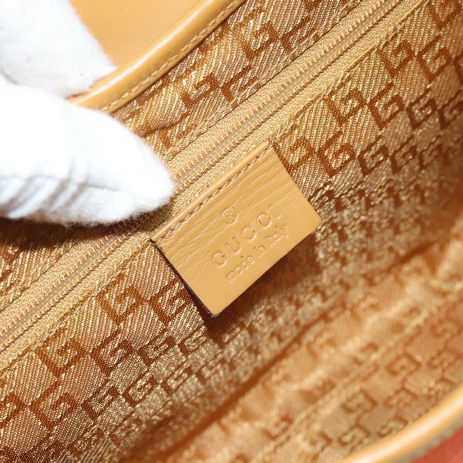 【日本直送】GUCCI 竹節單肩包 棕色金色麂皮 正品 188854V-16