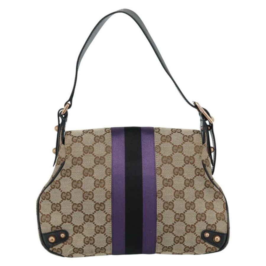 【日本直送】GUCCI GG帆布馬銜扣單肩包 米色 129699 正品 188006V-1
