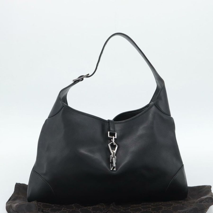 【日本直送】GUCCI Jackie 黑色真皮單肩包，正品 188007V-11