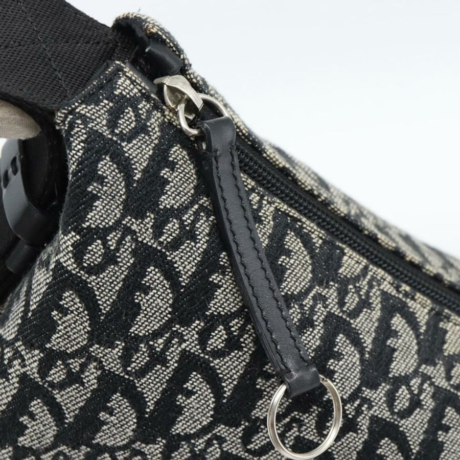 【日本直送】Christian Dior Trotter帆布肩背包，黑色銀色，正品，貨號188011V-8