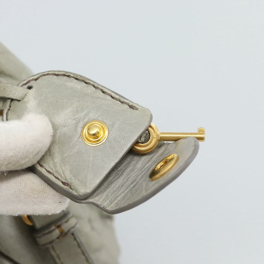 【日本直送】Miu Miu Matelasse 手提包 皮革 2way 灰金 正品 188012V-19