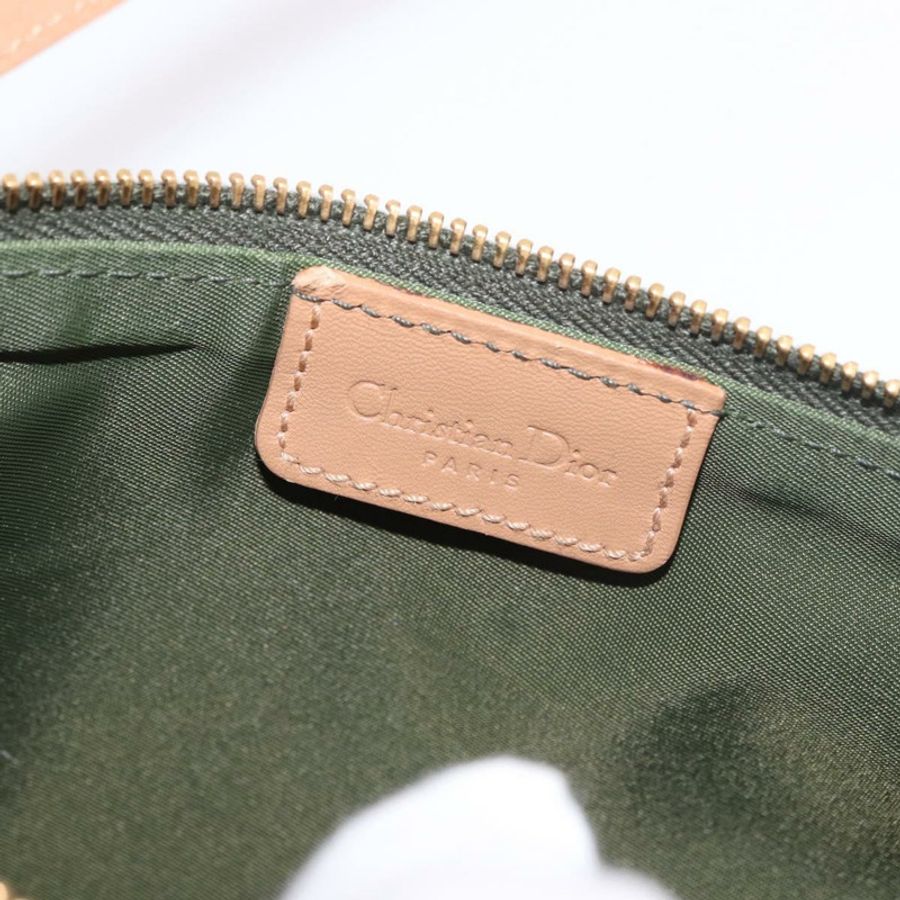 【日本直送】Christian Dior Trotter帆布馬鞍包 卡其色 金色 Auth am11965V-17