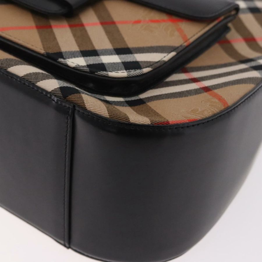 【日本直送】Burberrys帆布米色銀色新星格紋單肩包 Auth am11979V-13