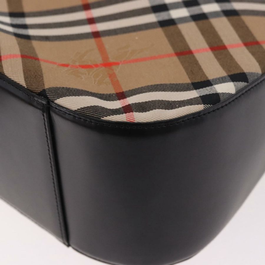 【日本直送】Burberrys帆布米色銀色新星格紋單肩包 Auth am11979V-15