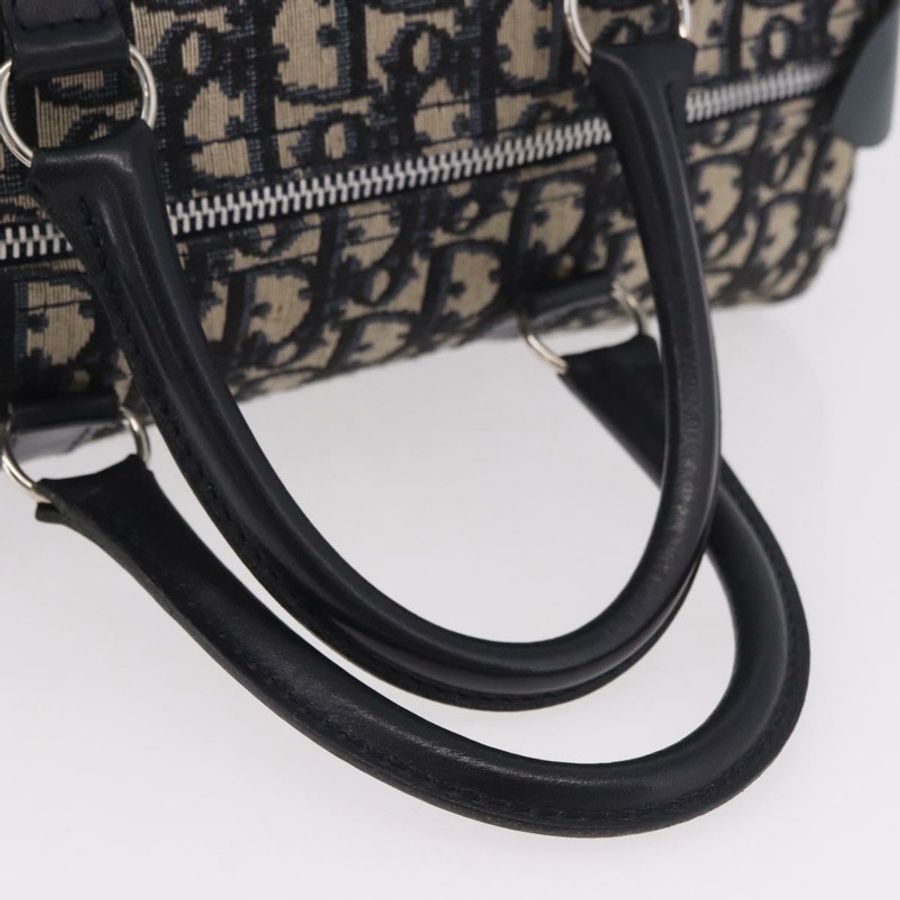 【日本直送】Christian Dior Trotter帆布迷你波士頓包 海軍藍 銀色 正品 am11966V-7