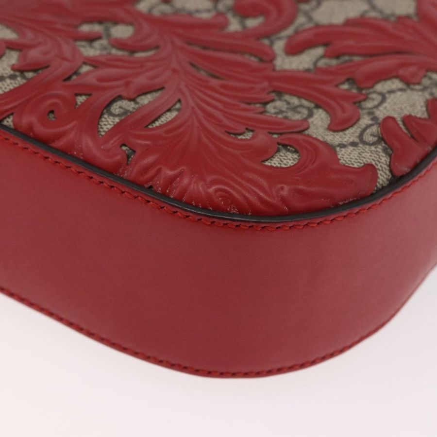 【日本直送】GUCCI GG Supreme 鏈條單肩包 PVC 紅色銀色 409535 正品 am11964V-14