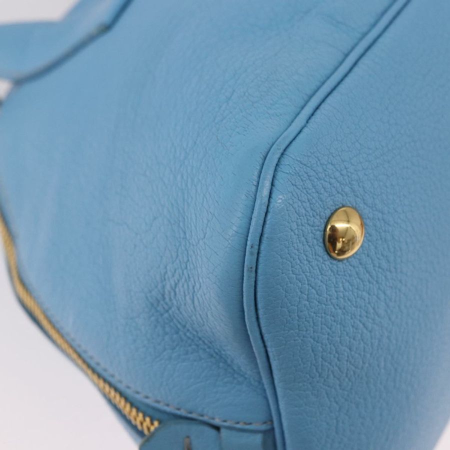 【日本直送】Miu Miu 手提包 皮革 兩用 淺藍色 金色 正品 ka4918M-8