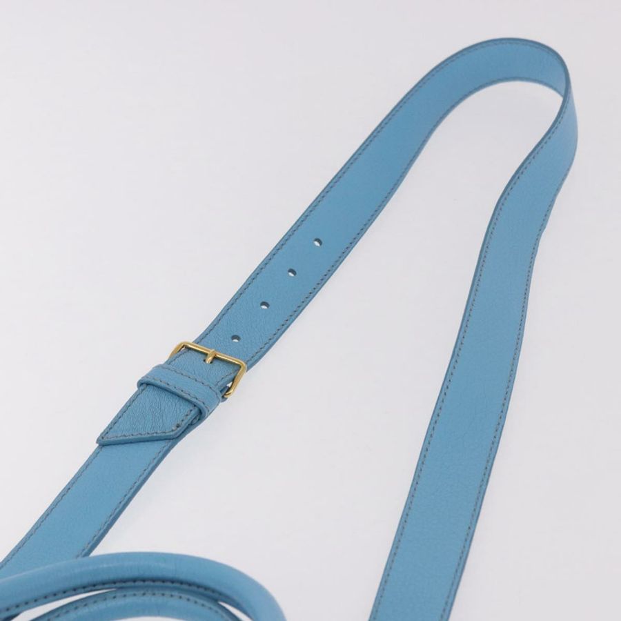 【日本直送】Miu Miu 手提包 皮革 兩用 淺藍色 金色 正品 ka4918M-14