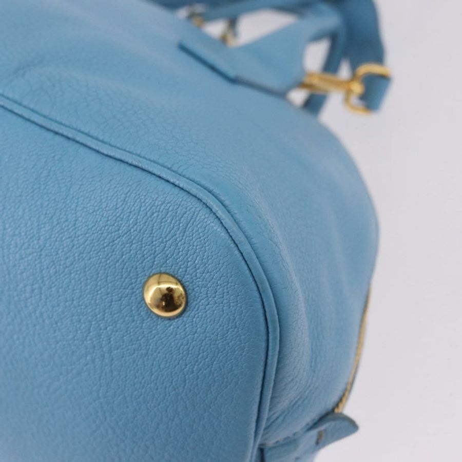 【日本直送】Miu Miu 手提包 皮革 兩用 淺藍色 金色 正品 ka4918M-17