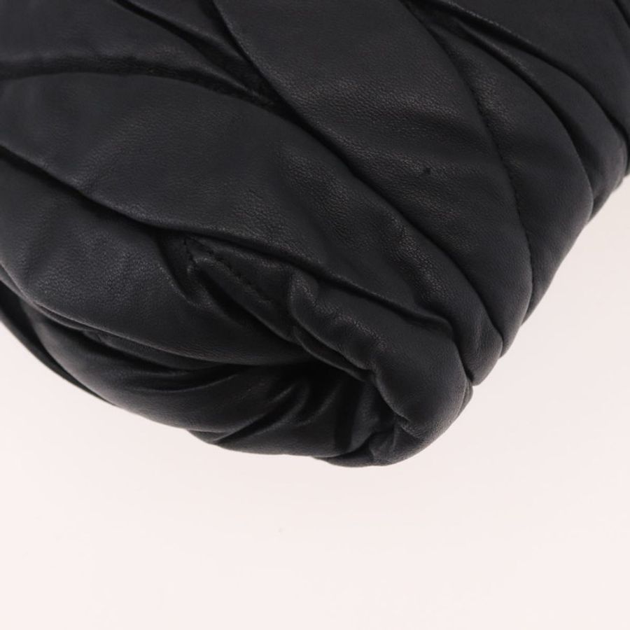 【日本直送】Miu Miu Matelasse 鏈條單肩包 皮革 黑色 金色 正品 ka4879V-15