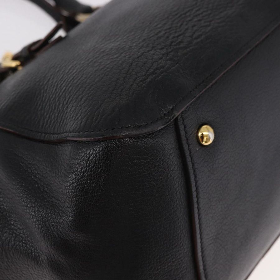 【日本直送】Miu Miu 手提包 皮革 2way 黑色金色 Auth ka4877V-8
