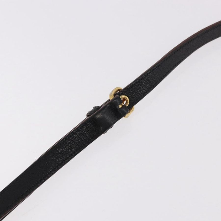 【日本直送】Miu Miu 手提包 皮革 2way 黑色金色 Auth ka4877V-13