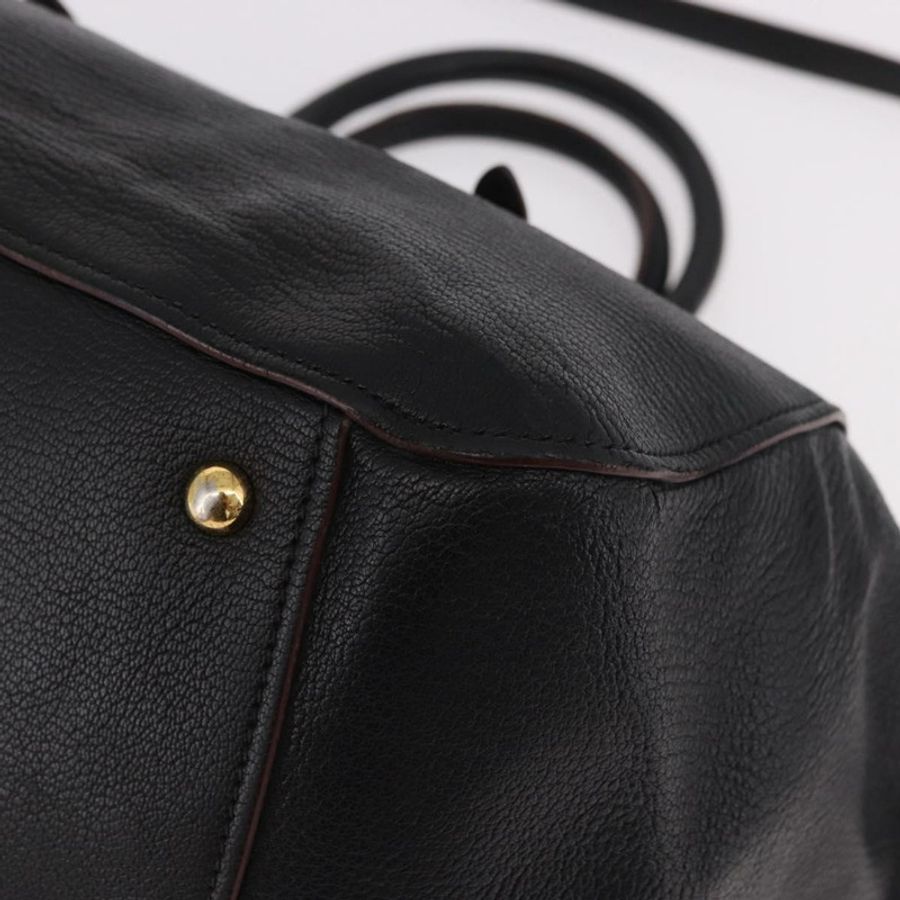 【日本直送】Miu Miu 手提包 皮革 2way 黑色金色 Auth ka4877V-14