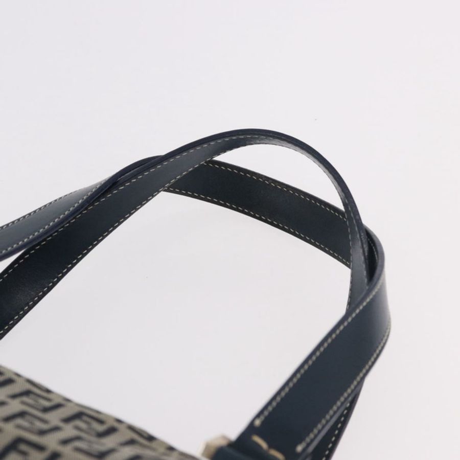 【日本直送】FENDI Zucchino帆布手提包 海軍藍 銀色 正品 ka4913V-8