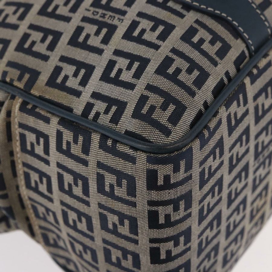 【日本直送】FENDI Zucchino帆布手提包 海軍藍 銀色 正品 ka4913V-13