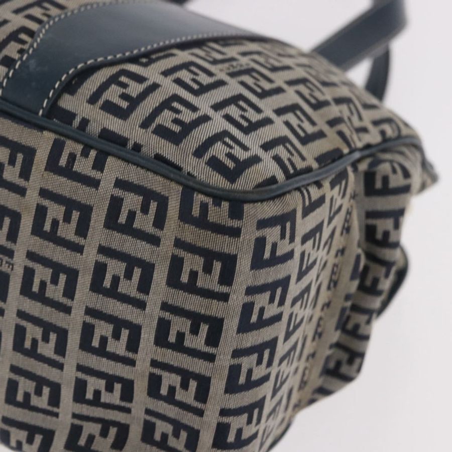 【日本直送】FENDI Zucchino帆布手提包 海軍藍 銀色 正品 ka4913V-14