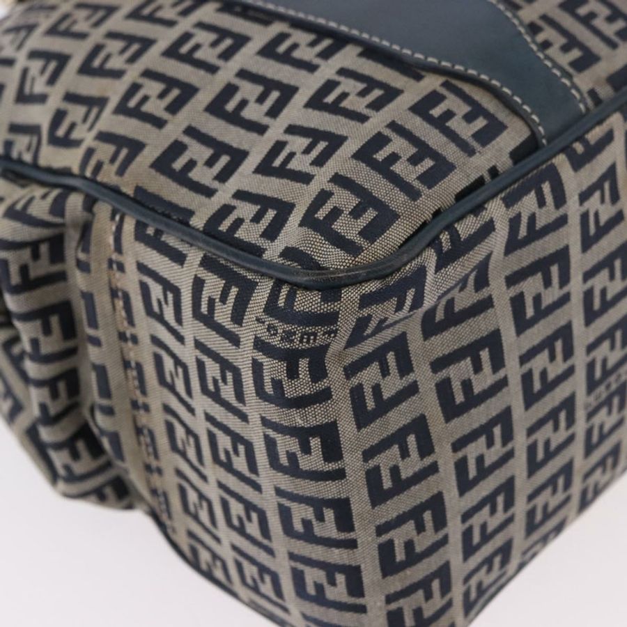 【日本直送】FENDI Zucchino帆布手提包 海軍藍 銀色 正品 ka4913V-15