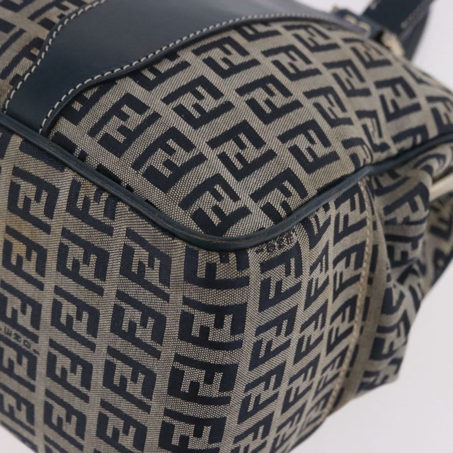 【日本直送】FENDI Zucchino帆布手提包 海軍藍 銀色 正品 ka4913V-16