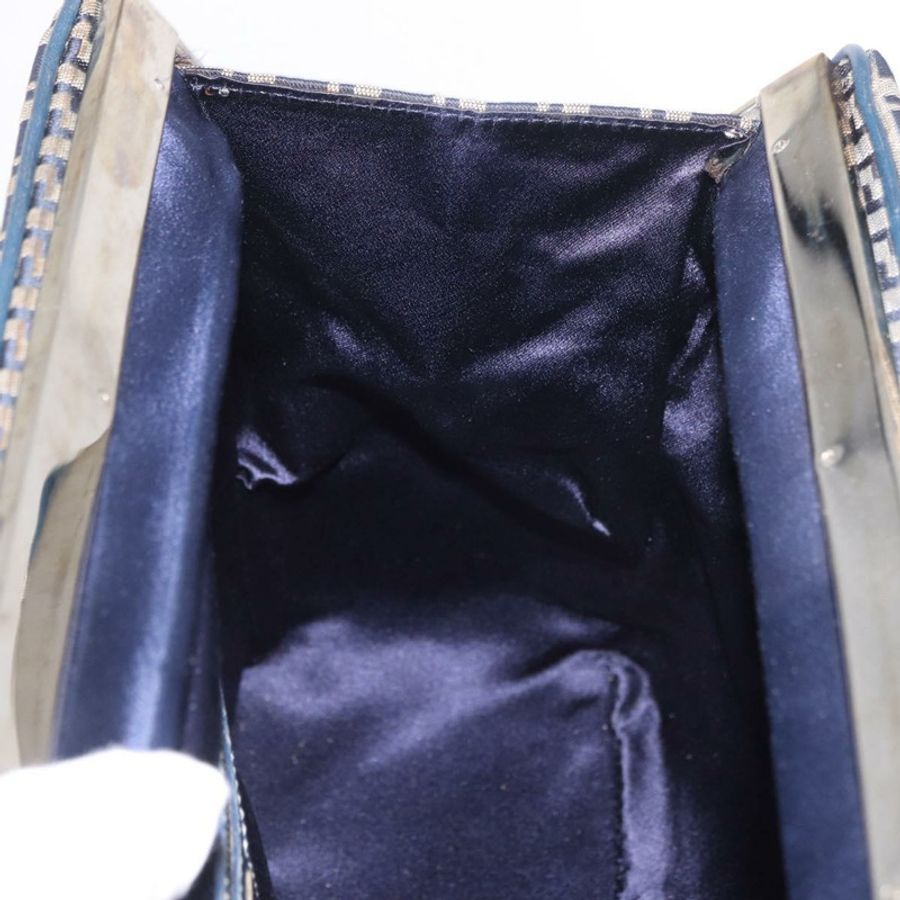 【日本直送】FENDI Zucchino帆布手提包 海軍藍 銀色 正品 ka4913V-18