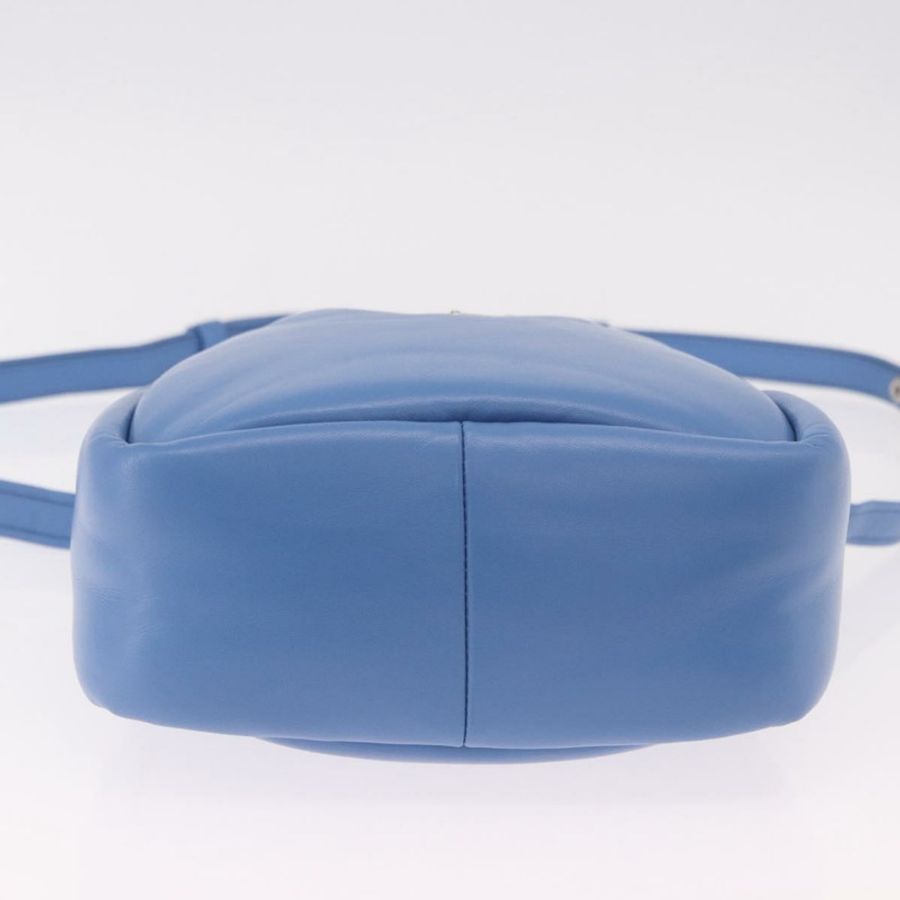 【日本直送】PRADA 手提包 皮革 兩用 淺藍色 銀色 正品 184410SAM-4