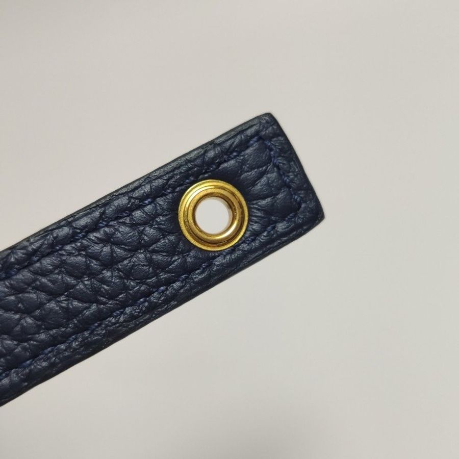 Hermes Picotin菜籃包18手提包Clemence（TC）牛皮金扣7U海軍藍Y刻-13